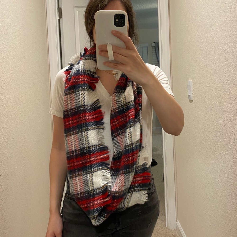 Plaid infinity scarf